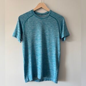 Lululemon Men's Metal Vent Tech Short Sleeve Shirt-Blue Heather - Size XS